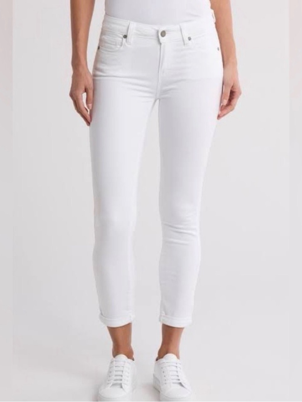 PAIGE Kylie Crop Optic White Denim Jeans Women’s 25